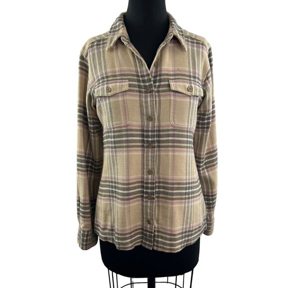 PATAGONIA Fjord Flannel Shirt Top Button-Down Long Sleeves Pockets Size 2 - Picture 1 of 12